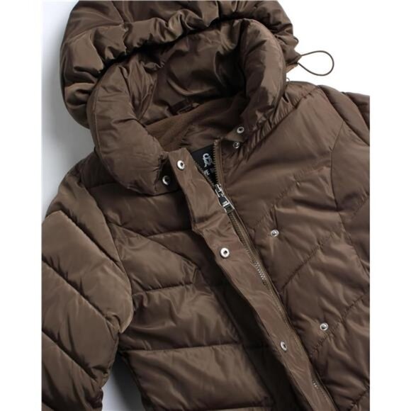Womens Long Puffer Coat - Heavyweight Insulated Fall Winter - Picture 4 of 7